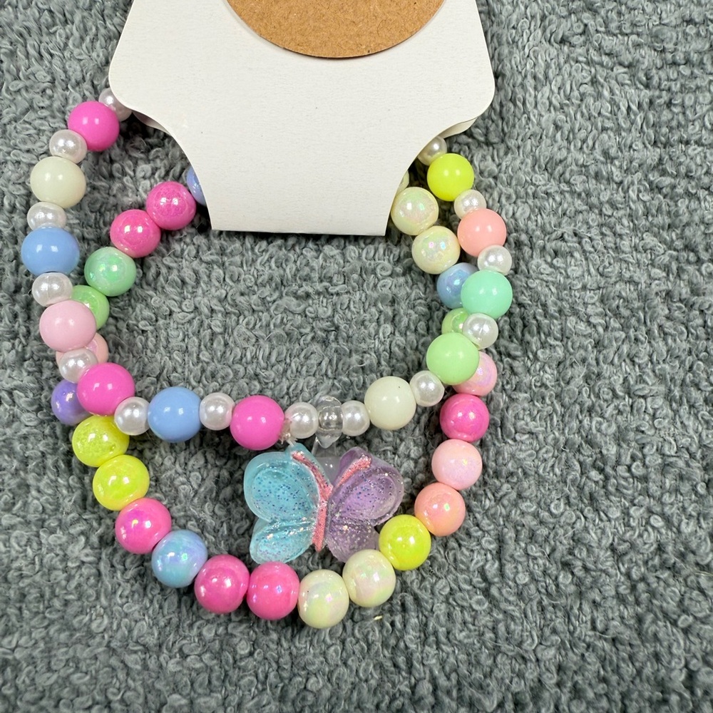 Colorful Beaded Butterfly Bracelet for Kids